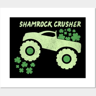 Shamrock Crusher St Patrick's Day Monster Truck Lover Posters and Art